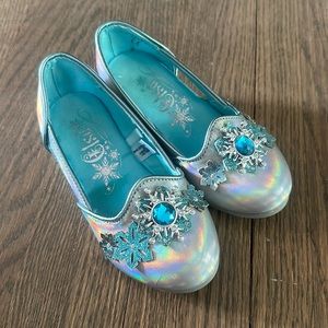 Disney Frozen Elsa little girl dress up shoes wedge low heel size 9/10